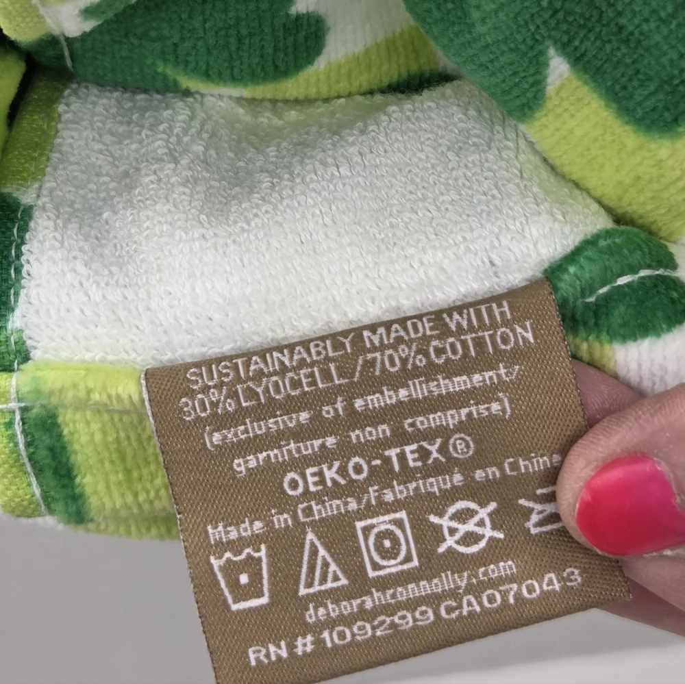 Deborah Connolly Designs Green Shamrock‎ Checkered Kitchen Hand Towels